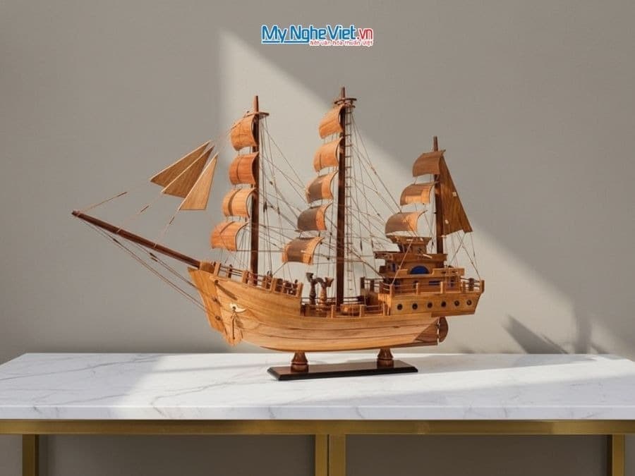 Traditional Thai Sailing Vessel 24-Inch Handcrafted Hardwood Model | Authentic Maritime Heritage