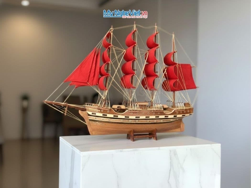 France II 60cm Handcrafted Wooden Model Ship | Art Nouveau Maritime Elegance