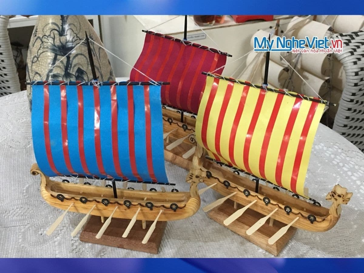 Viking Longship 20cm Natural Wood Model | Authentic Maritime Heritage