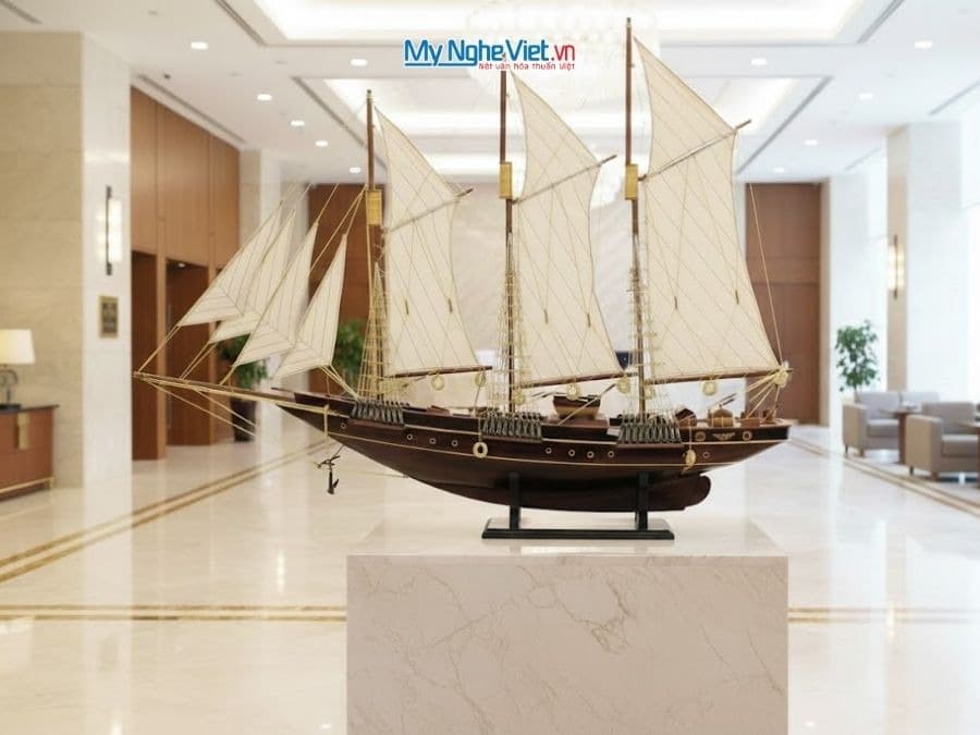Atlantic Cargo Vessel 39-Inch Handcrafted Wooden Model | Museum-Quality Maritime Heritage