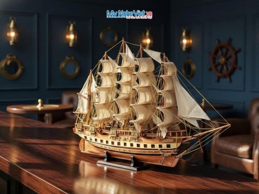 France II 39-Inch Natural Wood Sailing Ship Model | Maritime Heritage Replica