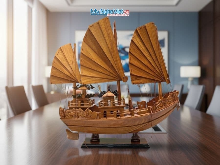 Halong Bay Dragon Boat 24-Inch Rosewood Model | Museum-Quality Maritime Heritage